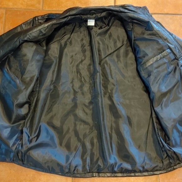 Haband Executive Division Genuine Leather Jacket Patchwork Men's LARGE - Picture 6 of 9